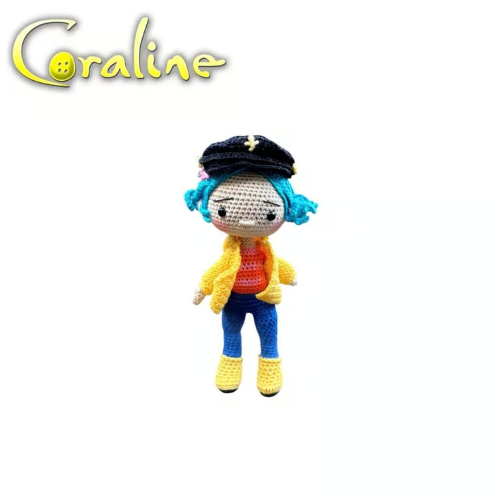 Crochet Coraline Amigurumi Doll 6"